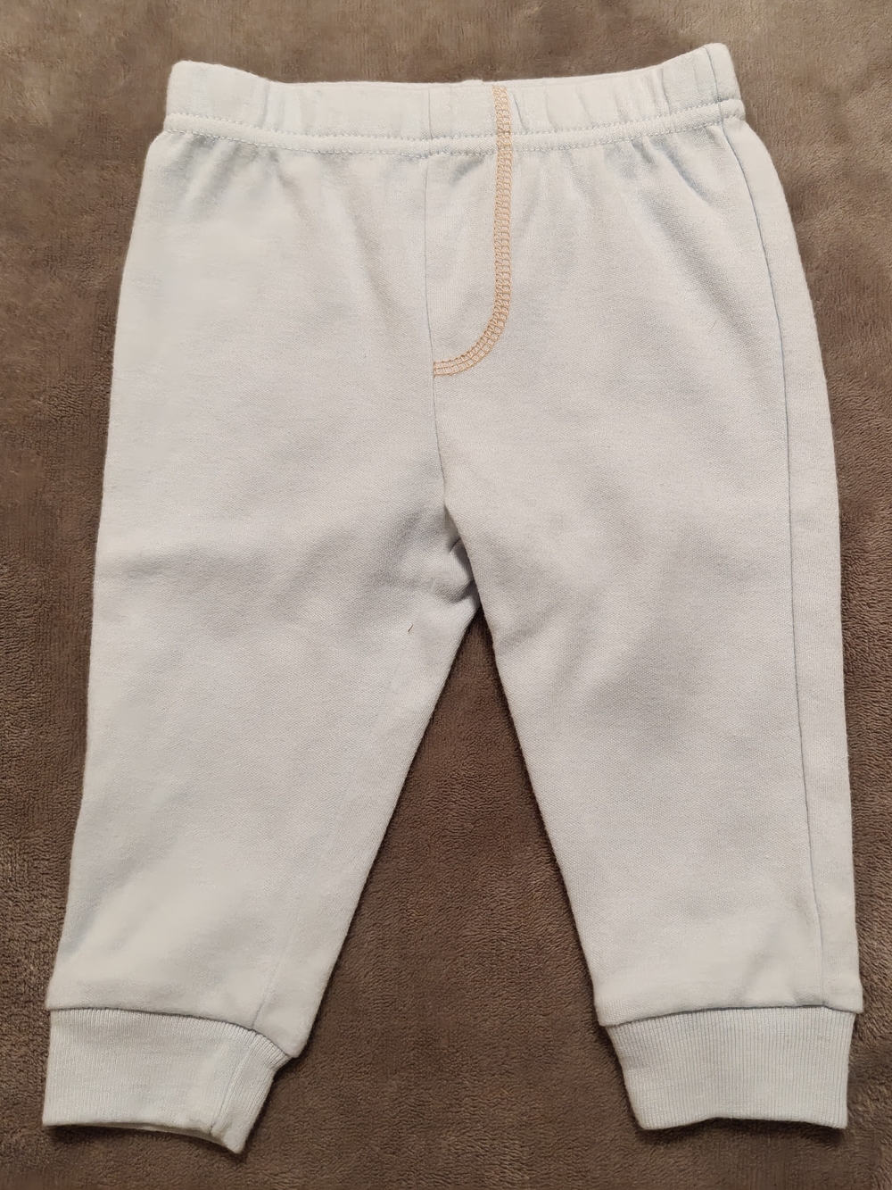 Kids Soft Light Gray Jogger Bottoms - Comfortable Everyday Pants, Size 3-6M